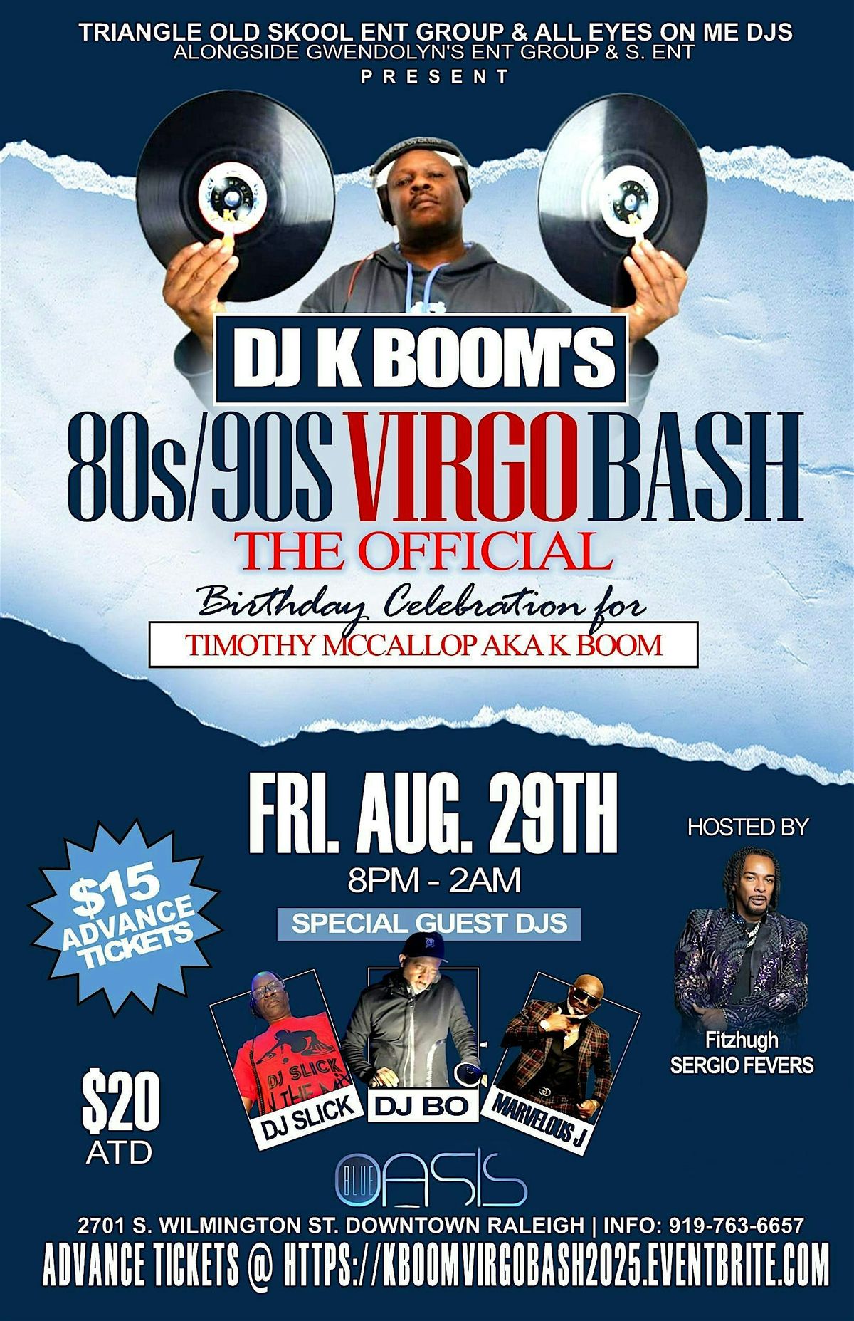 80s/90s Virgo Bash 2025 @ The Blue Oasis Raleigh, NC, 29 August | Event in Raleigh | AllEvents