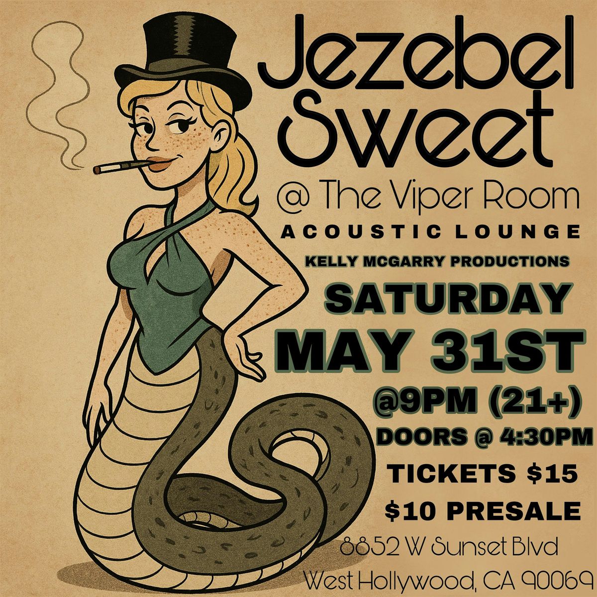 Jezebel Sweet @ The Viper Room Acoustic Lounge, 31 May | Event in West Hollywood | AllEvents