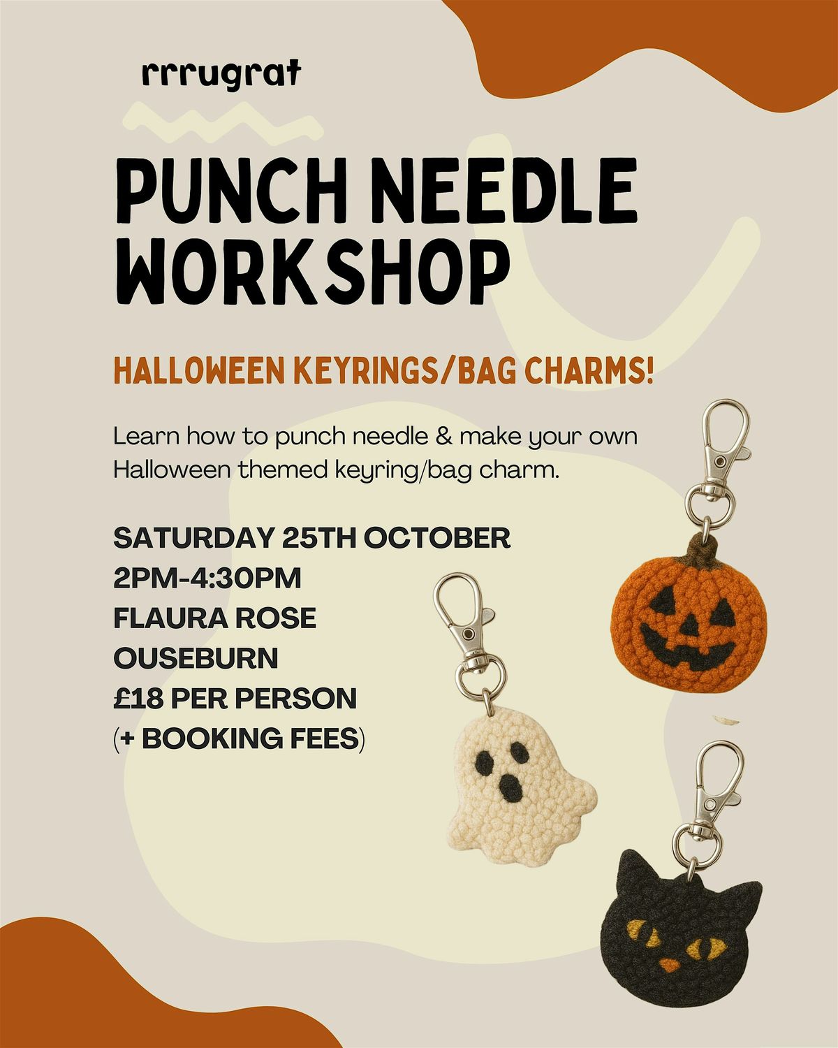 Learn to Punch Needle and Make a Halloween-Themed Keyring/Bag Charm, 25 October | Event in Newcastle upon Tyne