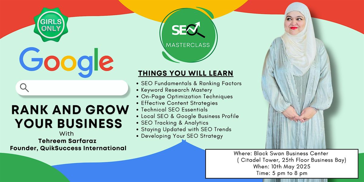 SEO Masterclass | Digital Marketing | B2B Marketing | Networking, 10 May | Event in Dubai | AllEvents