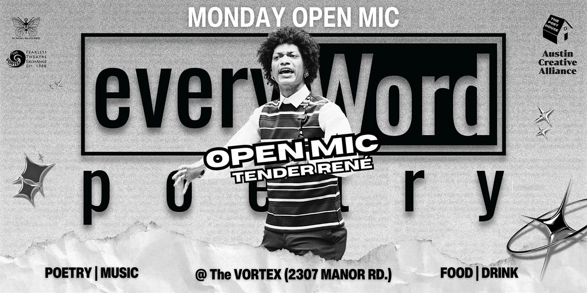 every.Word Poetry's Open Mic | Hosted by Tender René, 28 July | Event in Austin | AllEvents