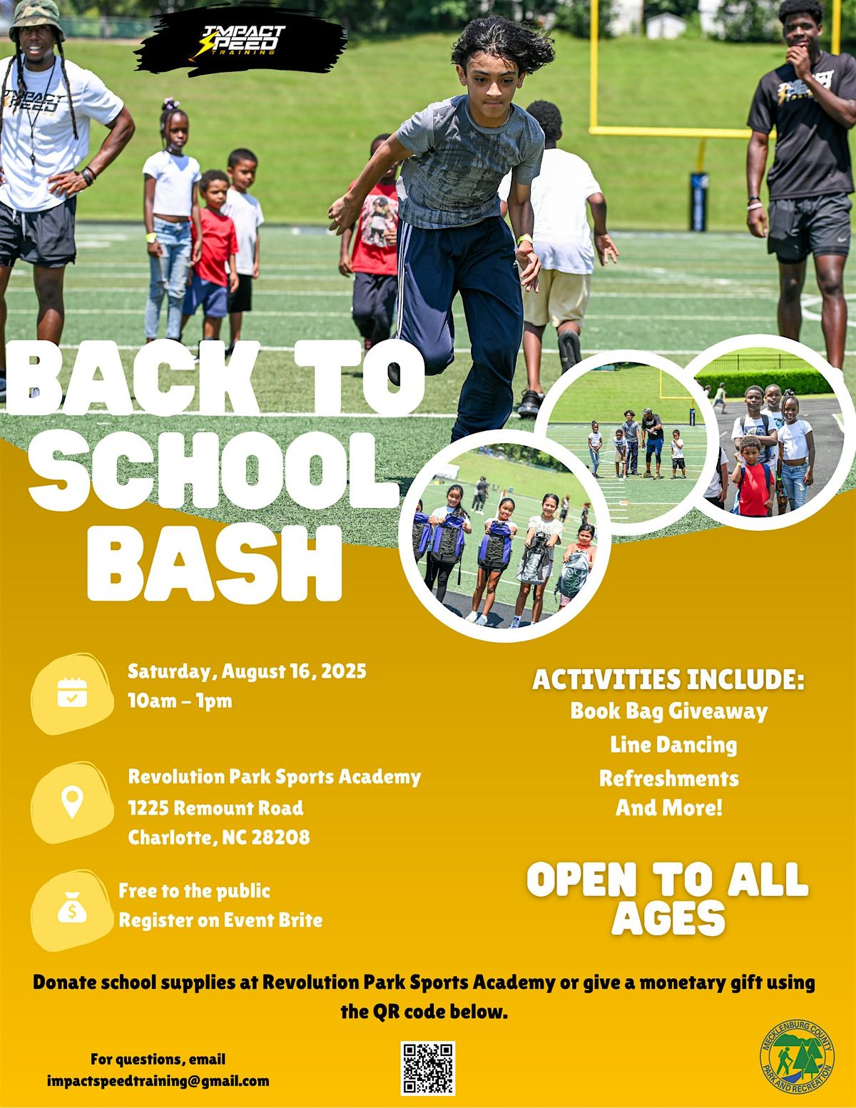 Impact Speed Back to School Bash, 16 August | Event in Charlotte | AllEvents