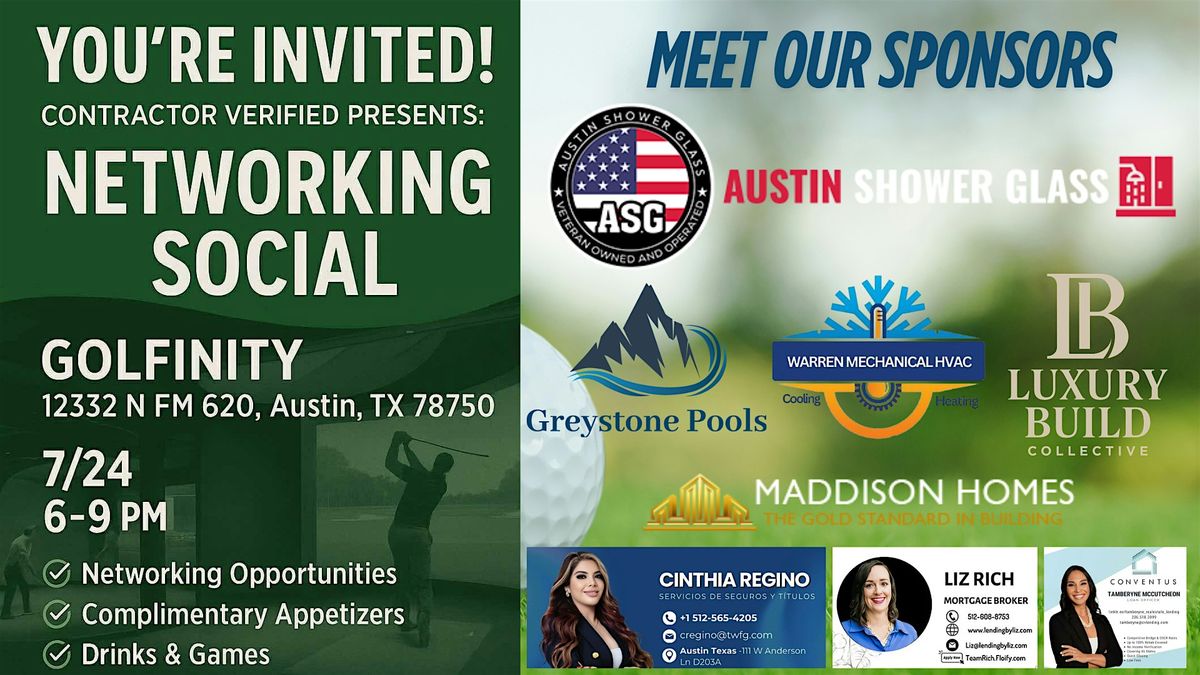 Blueprint Social Networking Event at Golfinity, 24 July | Event in Austin | AllEvents