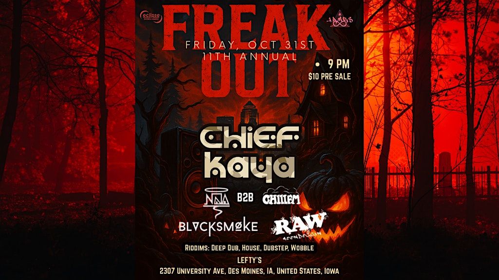 FREAK OUT – Where Real Halloween Noise Lives”, 31 October | Event in Des Moines | AllEvents