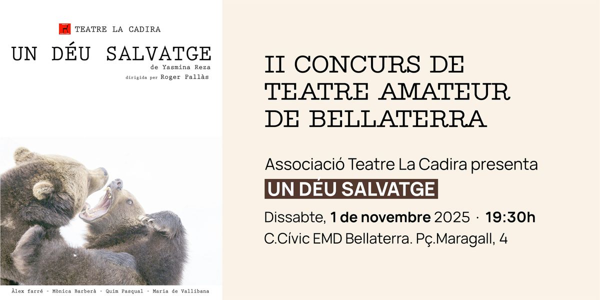 Obra inaugural   – Un Déu salvatge, 1 November | Event in Cerdanyola del Vallès | AllEvents