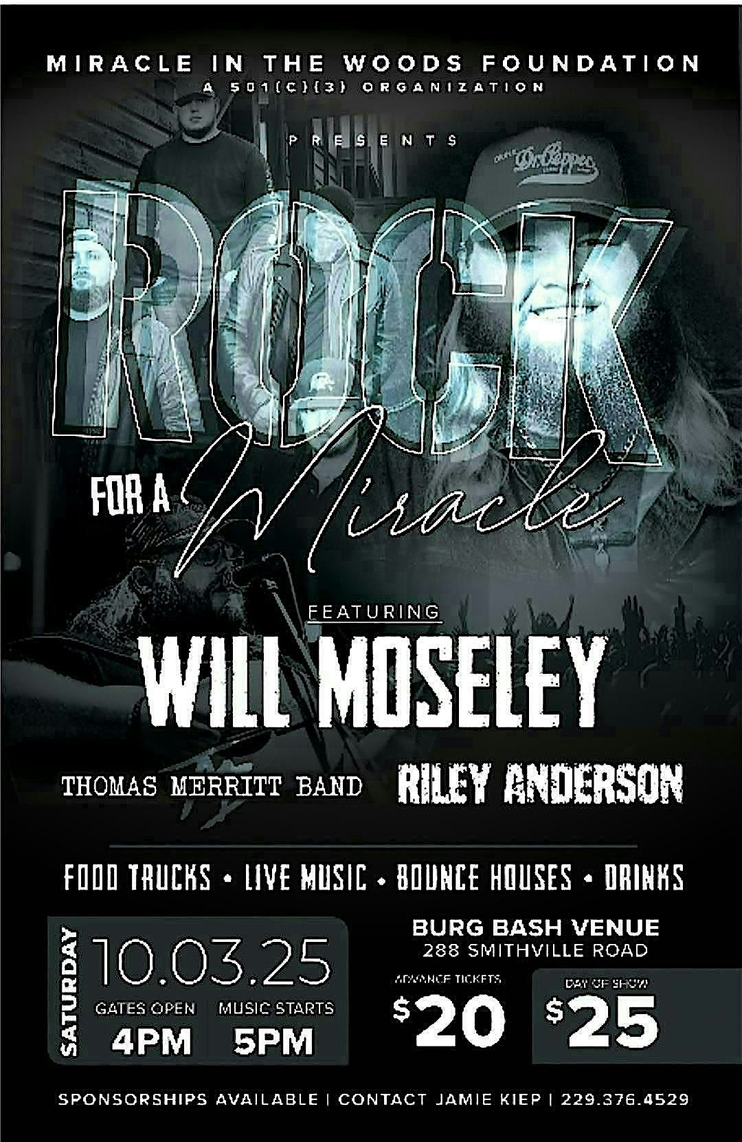 Rock For A Miracle with Will Moseley, 3 October | Event in Leesburg | AllEvents