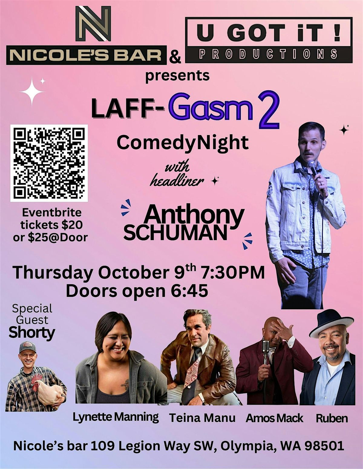 Laff-Gasm 2 Comedy Night at Nicole's Bar, 9 October | Event in Olympia | AllEvents
