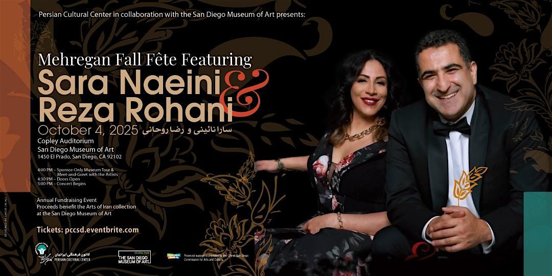 Mehregan Fall Fête Featuring Sara Naeini & Reza Rohani, 4 October | Event in San Diego | AllEvents