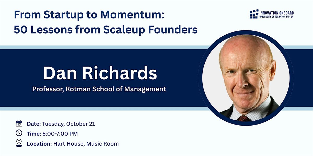 From Startup to Momentum:  50 Lessons from Scaleup Founders, 21 October | Event in Toronto | AllEvents