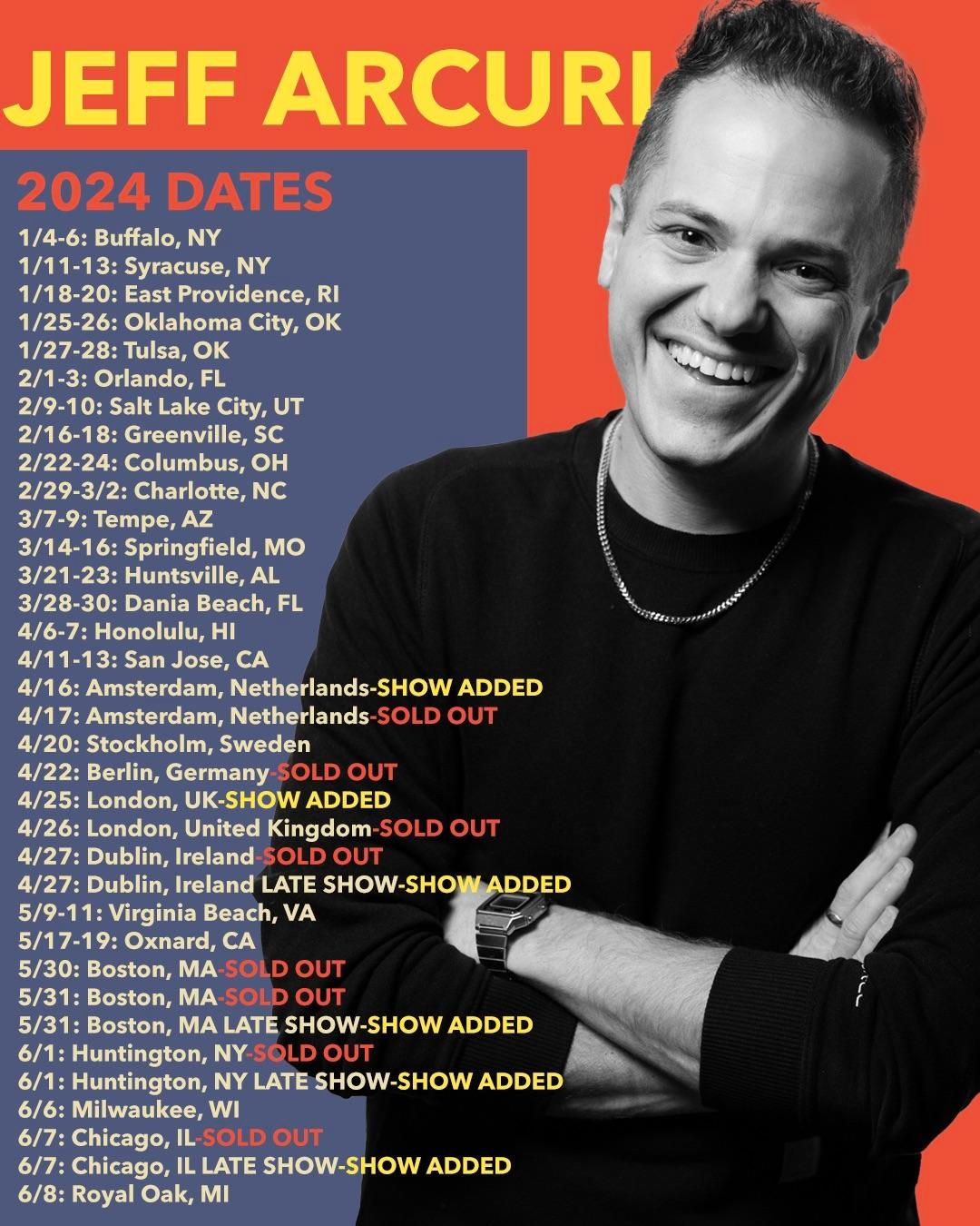 Jeff Arcuri (Theater), Funny Bone - Richmond, 19 October to 20 October