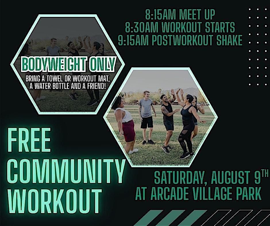 Free Community Workout, 9 August | Event in Arcade | AllEvents
