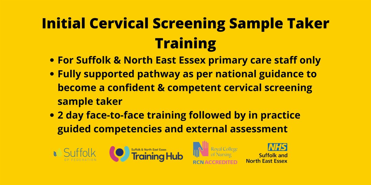 Initial Cervical Screening Sample Taker Training-Suffolk & North East Essex, 8 July | Event in Ipswich