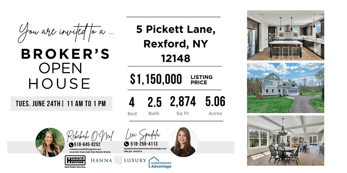 Tour a Luxury Witt Home in Rexford – Broker’s Open with Lunch on June 24, 24 June | Event in Clifton Park