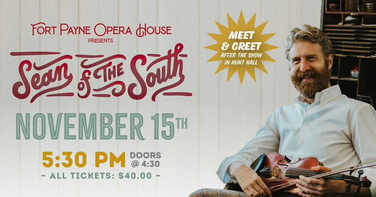 An Evening with Sean of the South, 15 November | Event in Fort Payne | AllEvents
