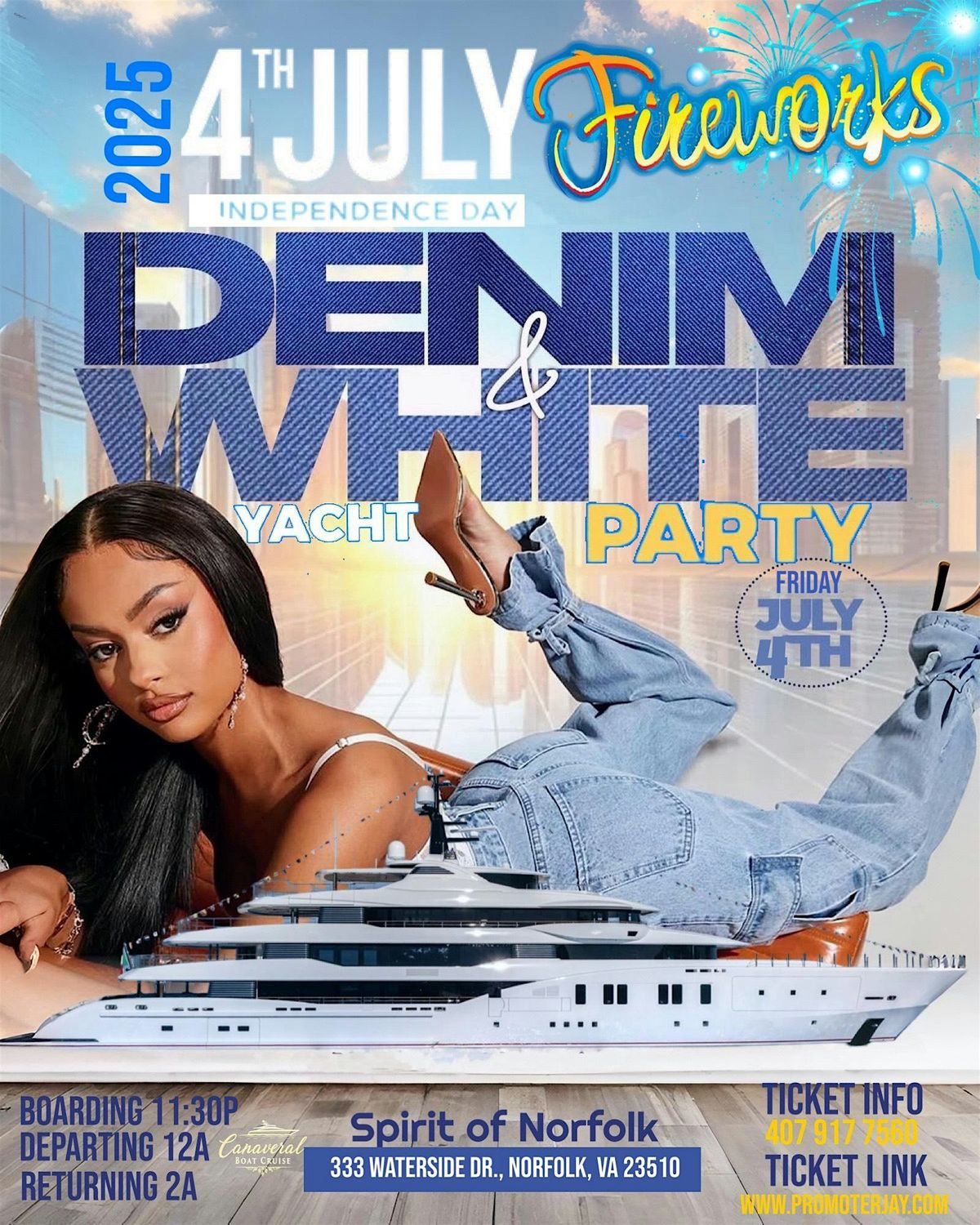 2025 4th of July Denim and White Fireworks Yacht Party Norfolk, 4 July | Event in Norfolk | AllEvents