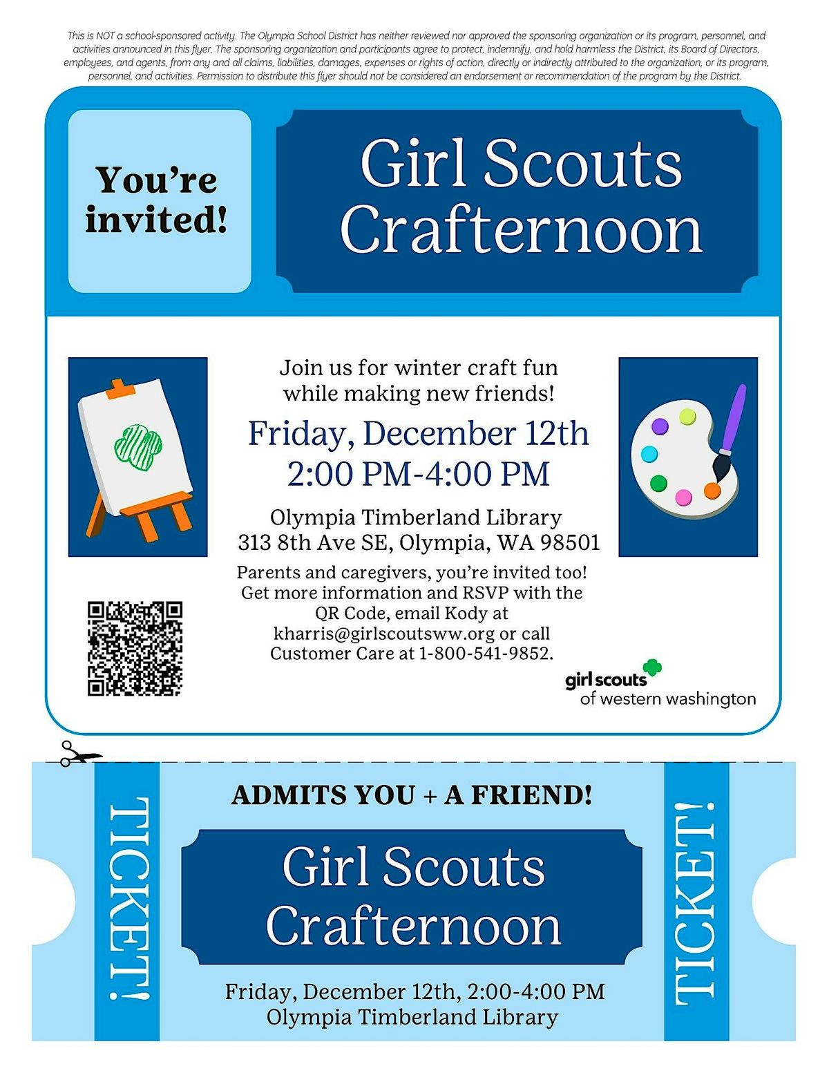 Crafternoon with Girl Scouts in Olympia!, 12 December | Event in Olympia | AllEvents