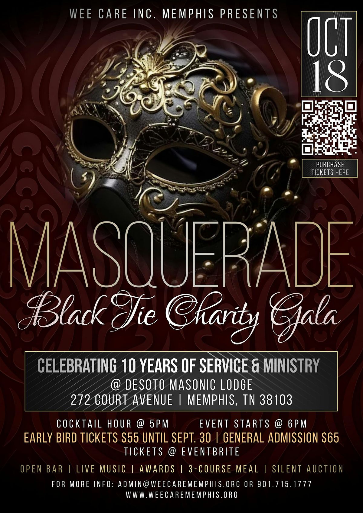 Masquerade Black Tie Charity Gala 2025, 18 October | Event in Memphis | AllEvents
