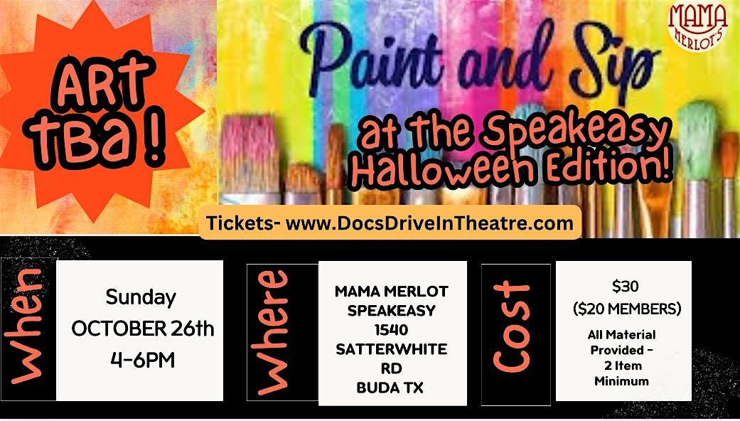 Paint and Sip at the Speakeasy, 26 October | Event in Buda | AllEvents