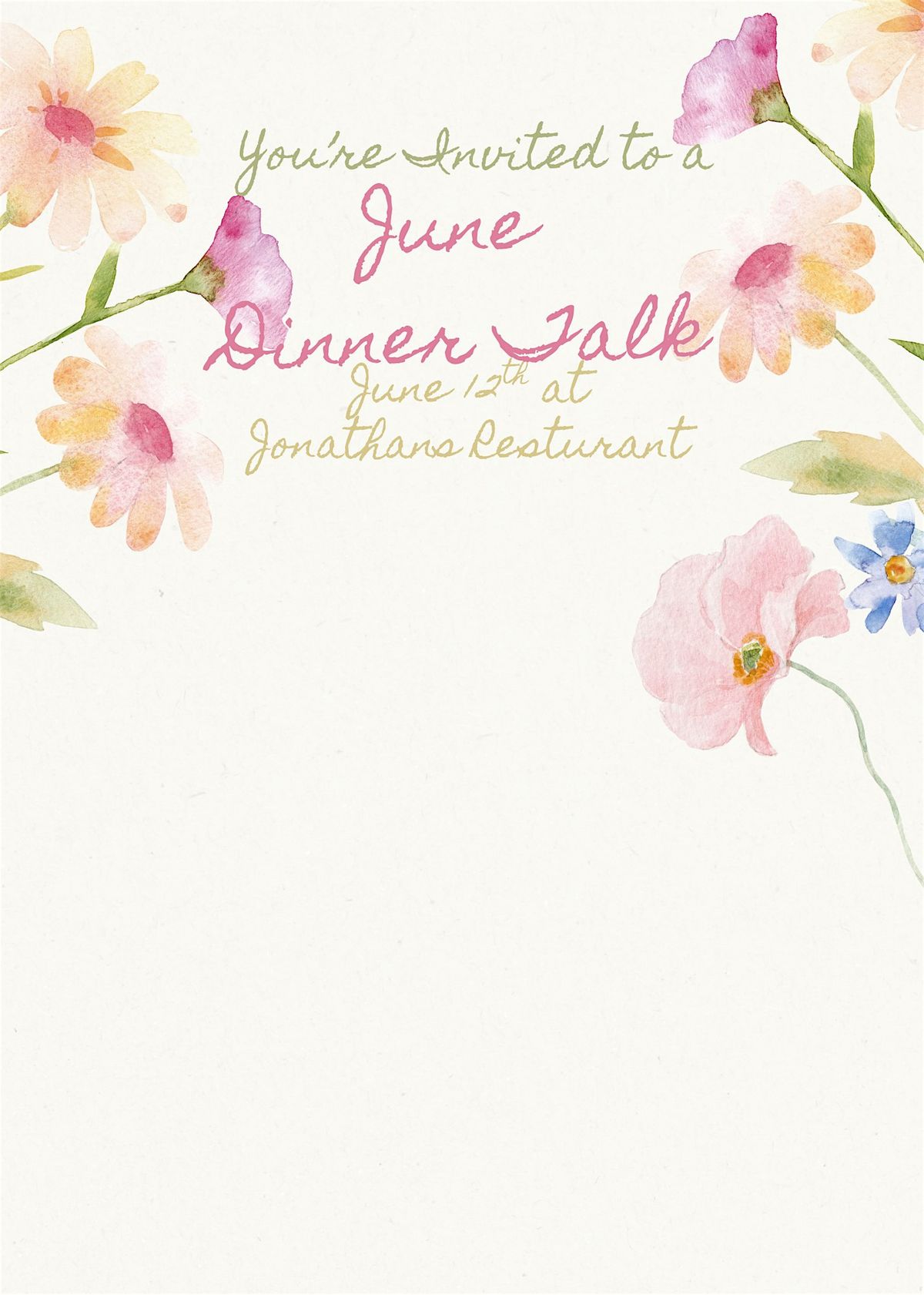 June Dinner Talk, 9 June | Event in Garden City Park | AllEvents
