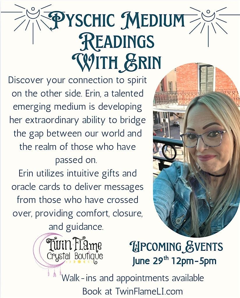 Psychic Medium Readings with Erin, 29 June | Event in Bethpage | AllEvents