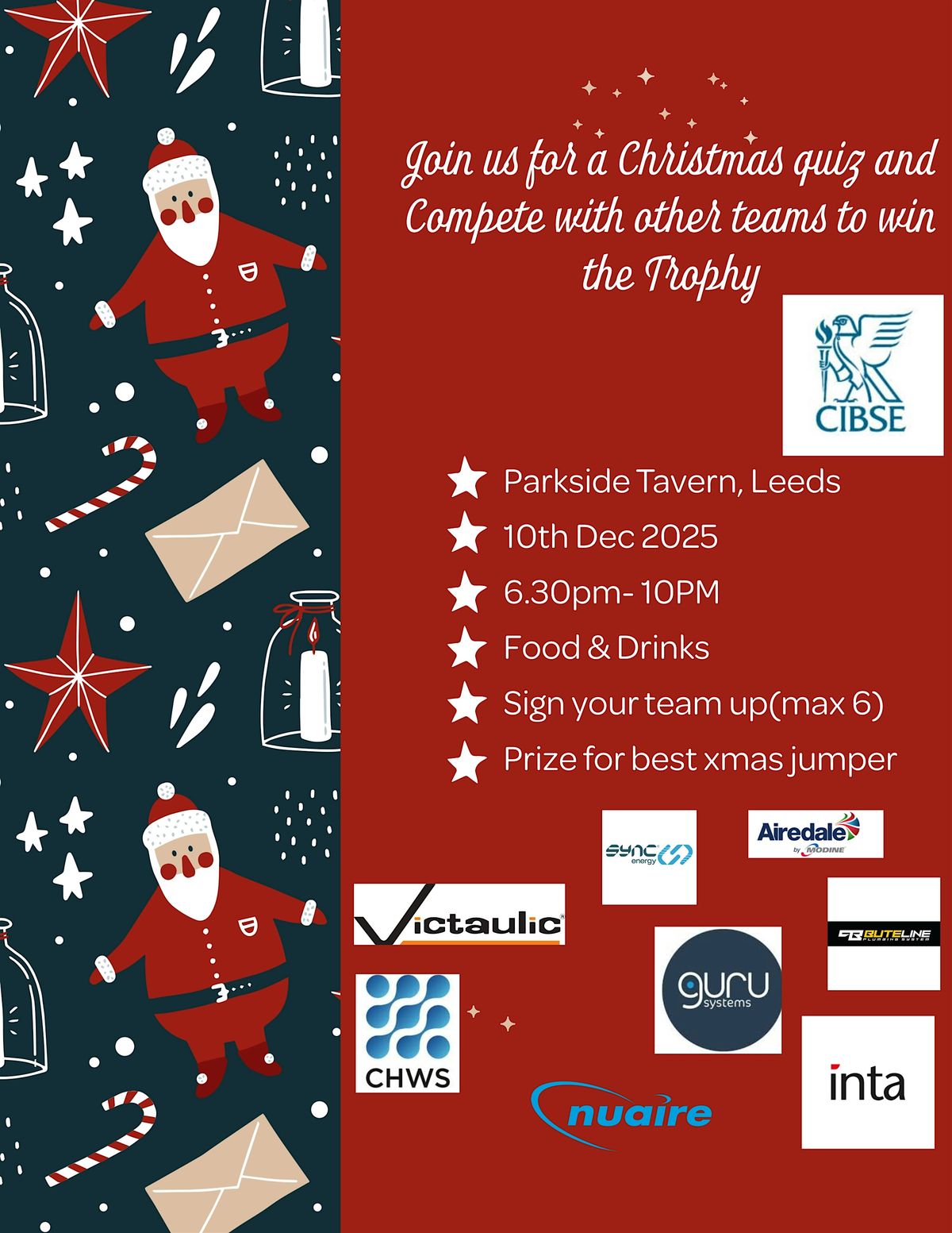 CIBSE Yorkshire Christmas Quiz, 10 December | Event in Leeds | AllEvents