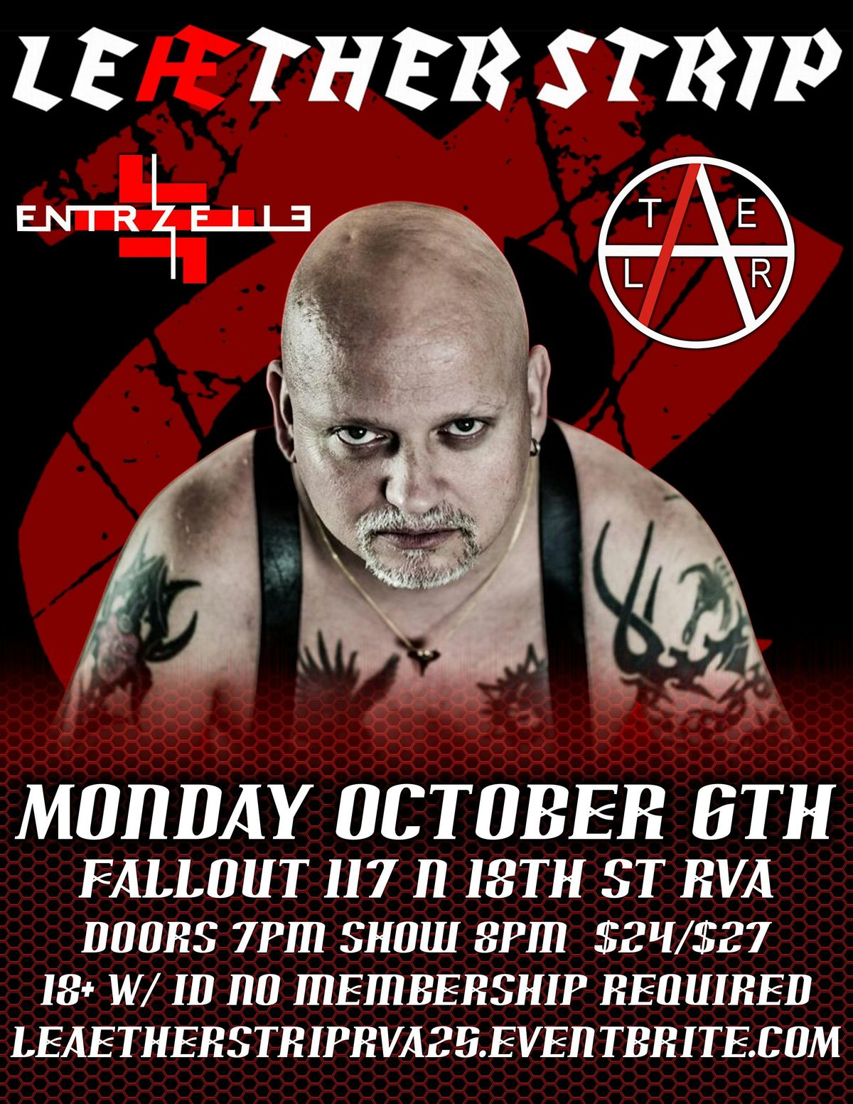 Leaether Strip, Entrzelle & ALTER, 6 October | Event in Richmond | AllEvents