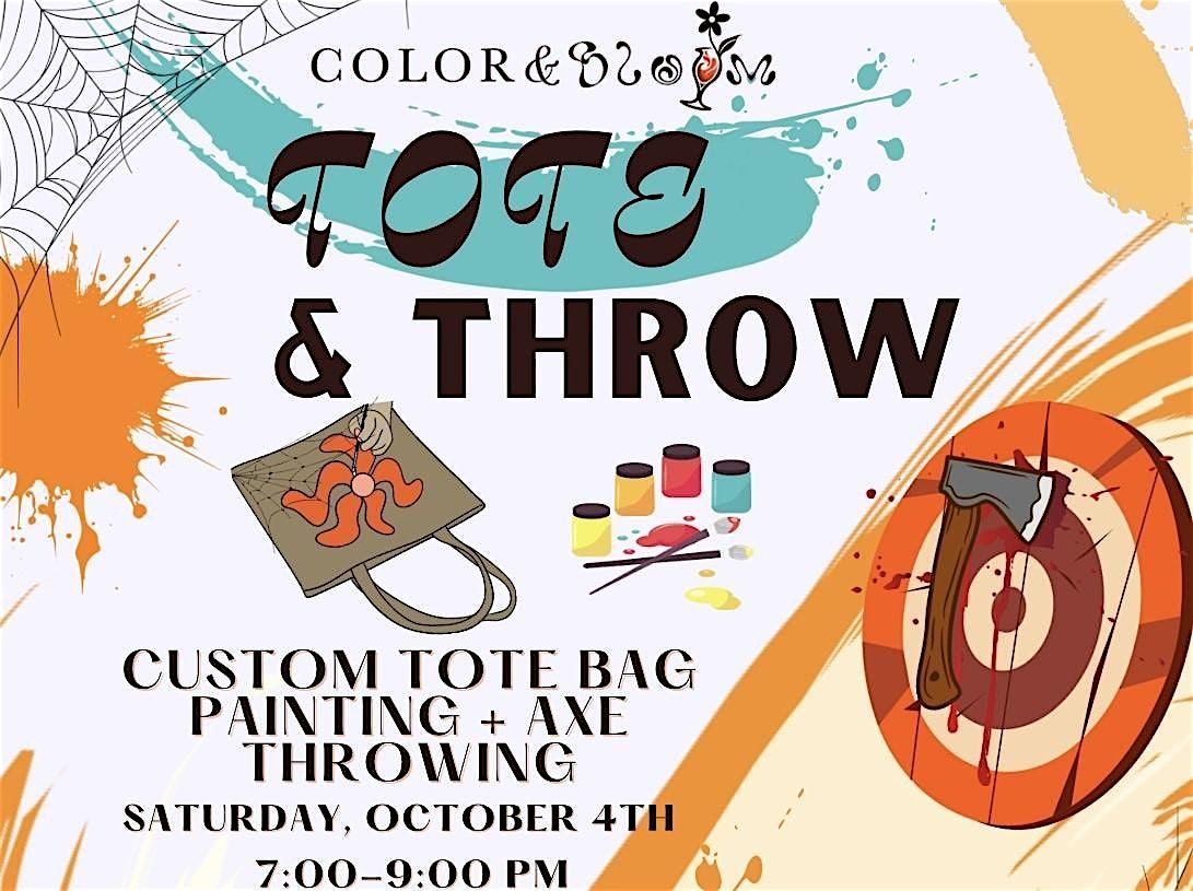Tote and Throw: Tote Bag Sip and Paint | 30m Axe Throwing, 18 October | Event in Summerville | AllEvents