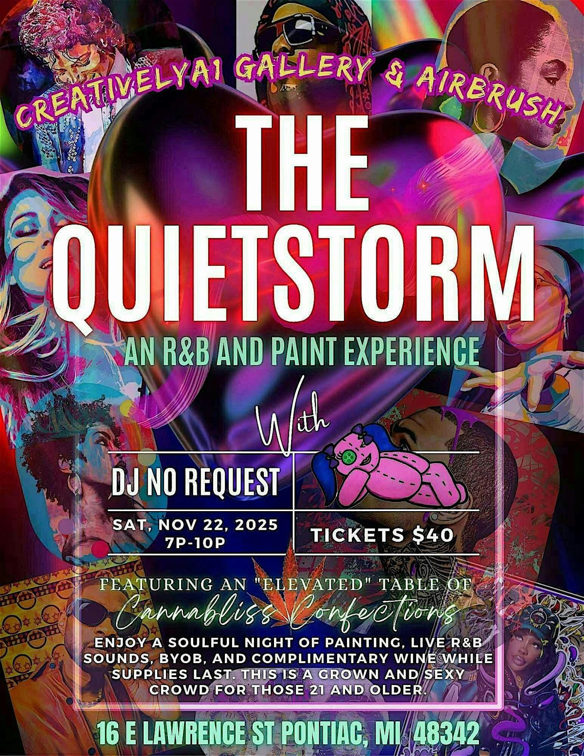 The Quiet Storm/An R&B and paint expierence, 22 November | Event in Pontiac | AllEvents