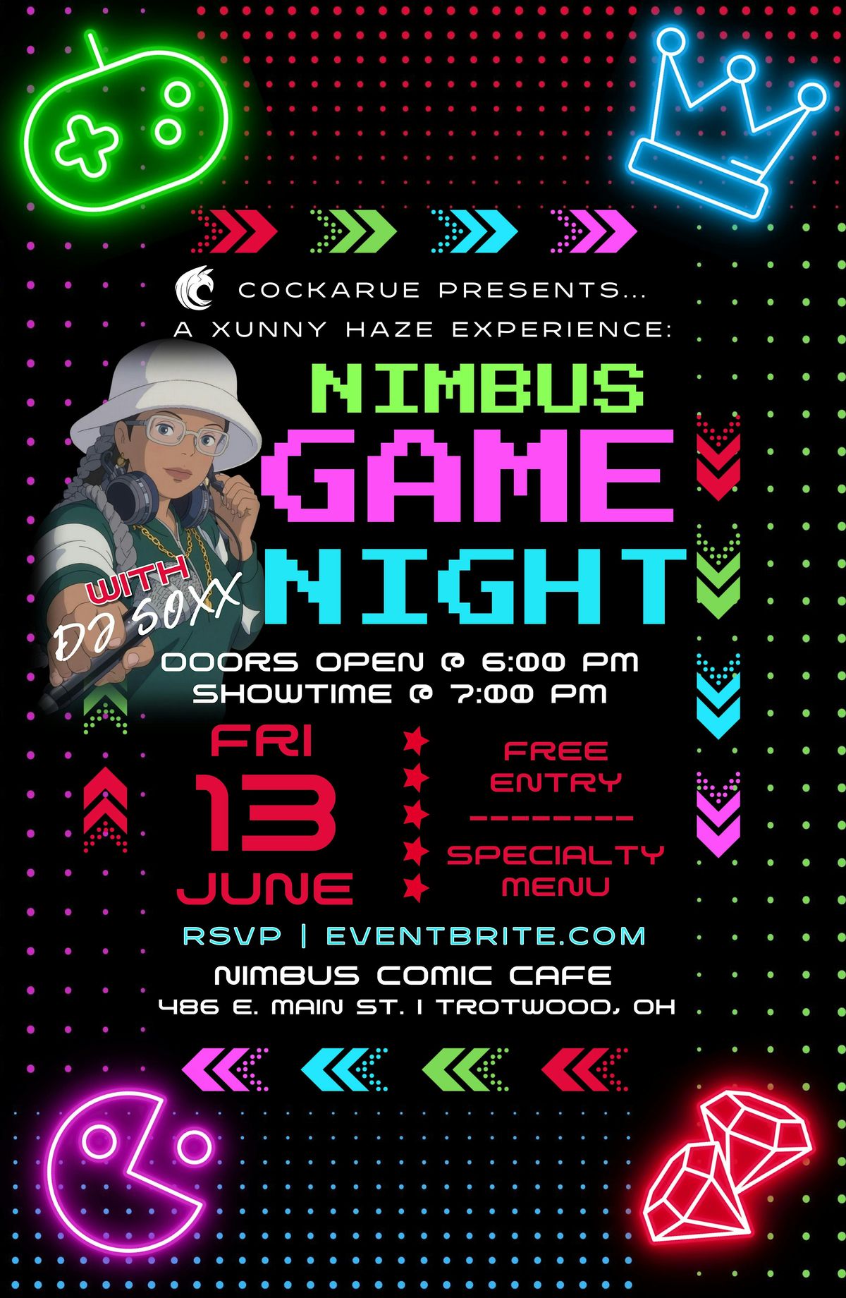 CockaRue Presents...A XUNNY HAZE EXPERIENCE - Nimbus Game Night w/DJ Soxx!, 13 July | Event in Trotwood | AllEvents