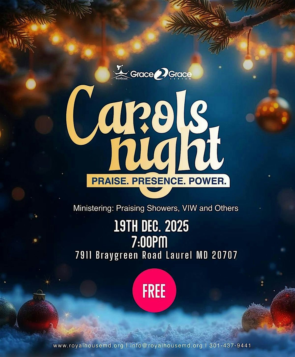Carols Night: A Miracle Report Live, 19 December | Event in Laurel | AllEvents