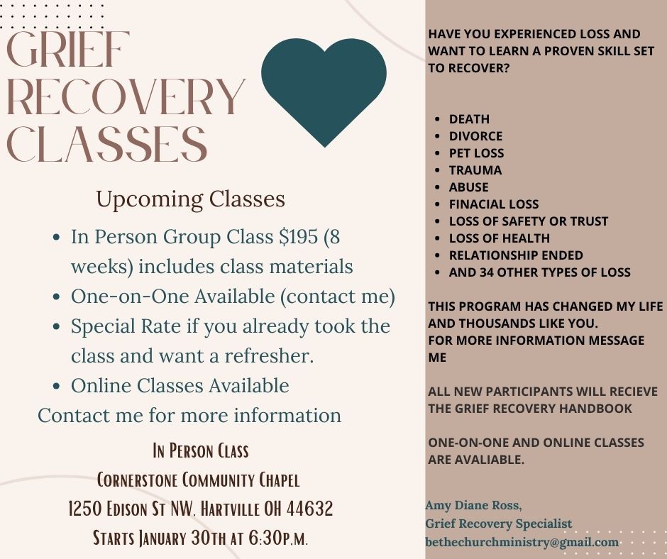 Grief Recovery Method 8Week Class, Cornerstone Community Chapel