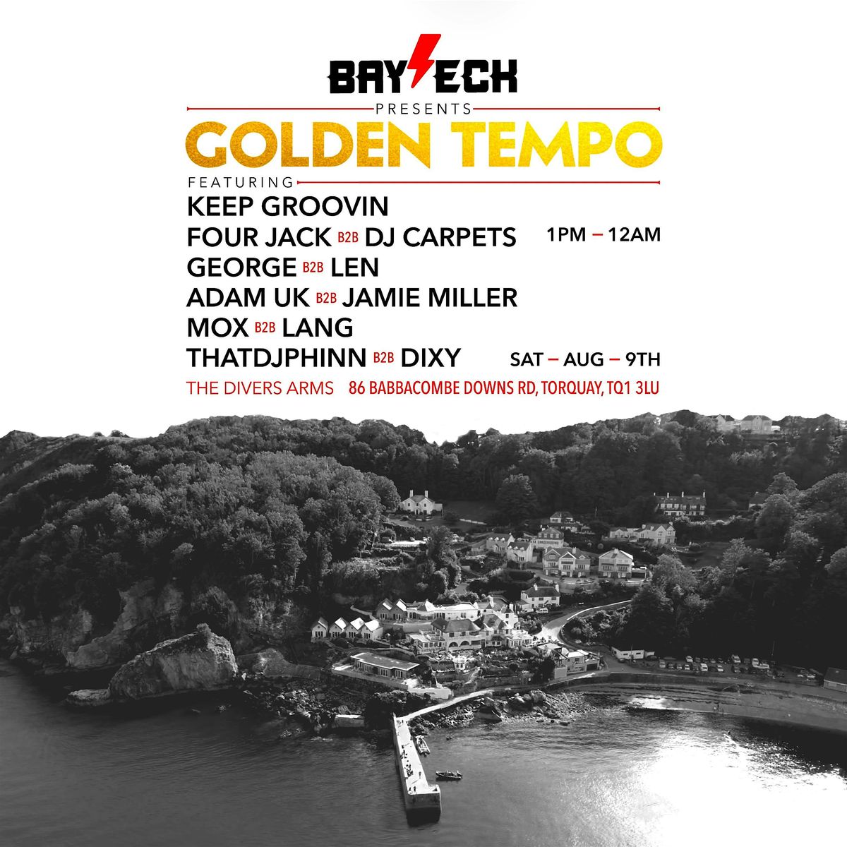 Baytech Presents Golden Tempo, 9 August | Event in Torquay | AllEvents