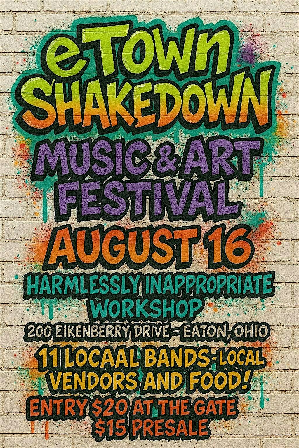 Etown Shakedown 2025, 16 August | Event in Eaton | AllEvents