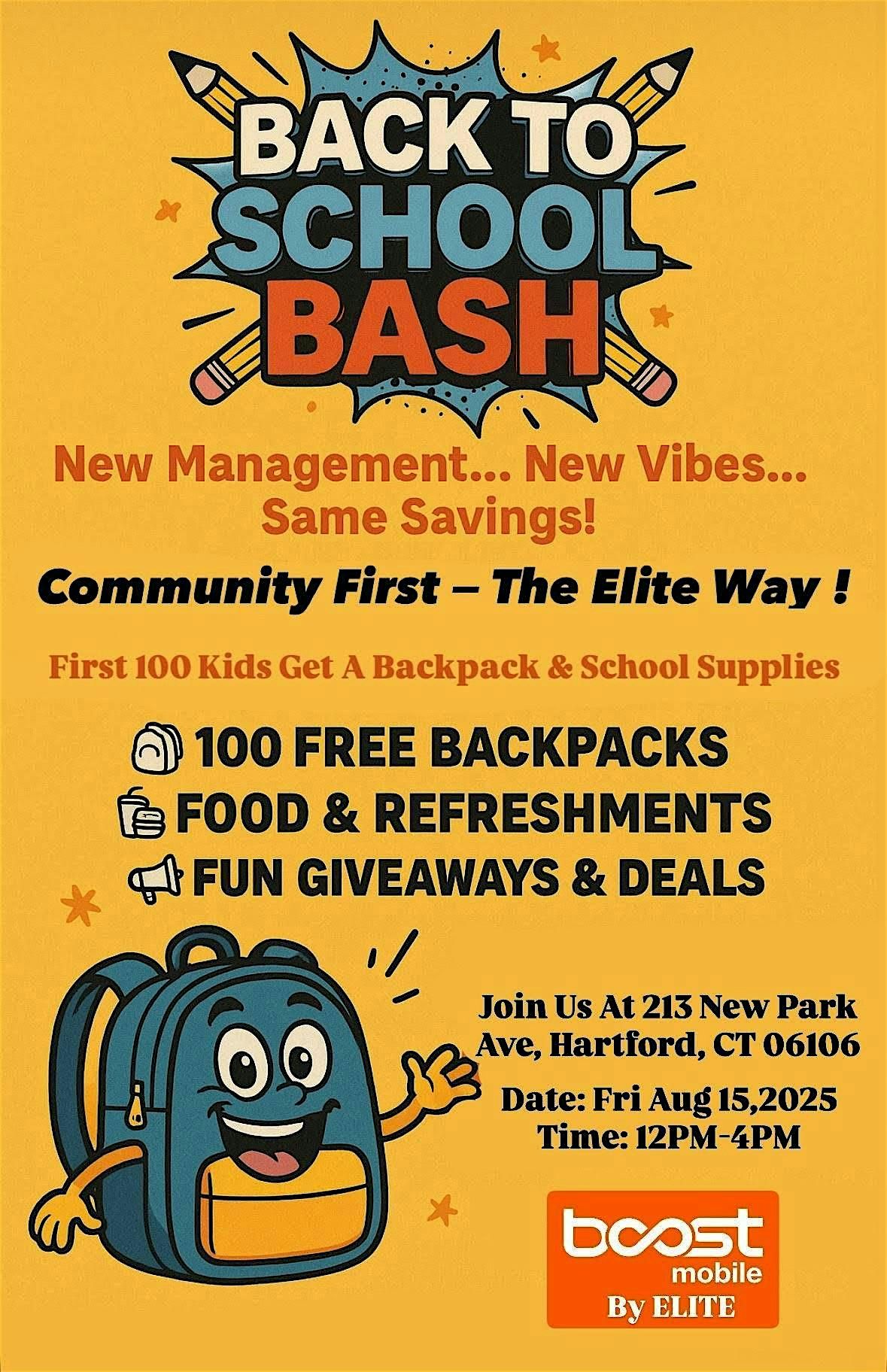 Back To School Bash Event, 15 August | Event in Hartford | AllEvents