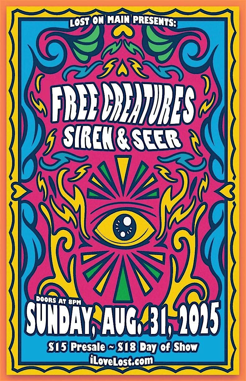 Free Creatures AND Siren and Seer, 31 August | Event in Chico | AllEvents