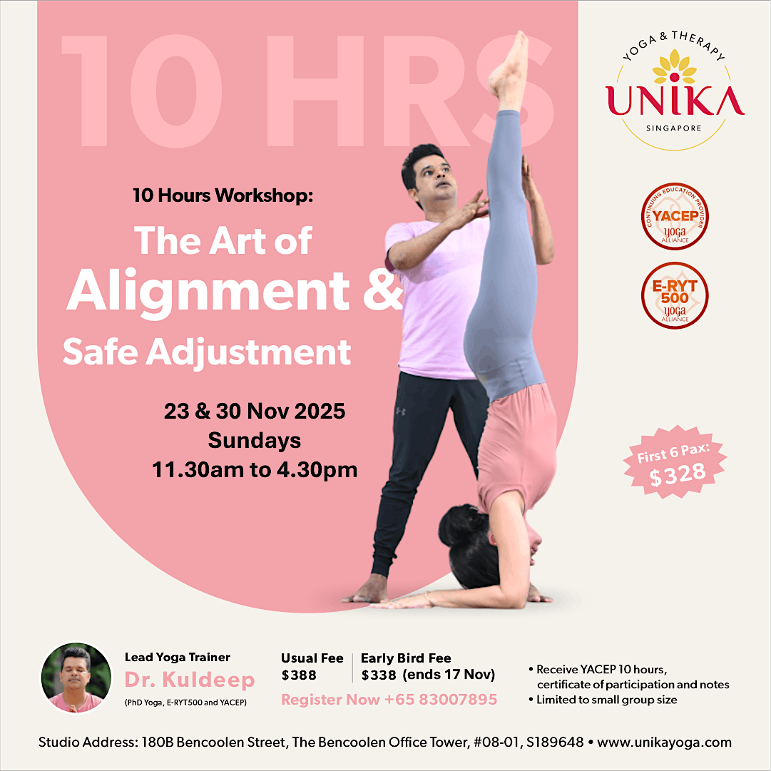 10-hour Yoga workshop: The Art of Alignment & Hands-on Safe Adjustment, 23 November | Event in Singapore