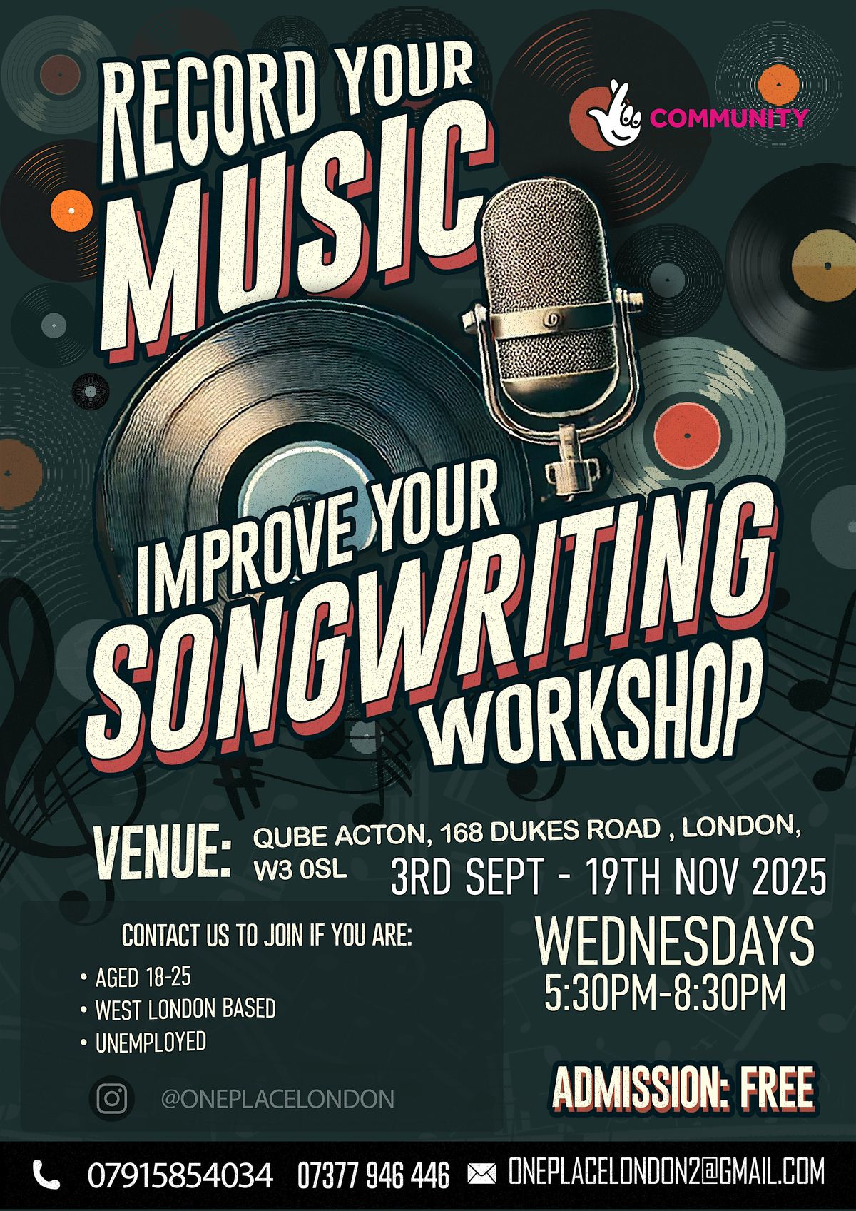 IMPROVE YOUR SONGWRITING / RECORD YOUR MUSIC Workshop, 3 September | Event in London | AllEvents