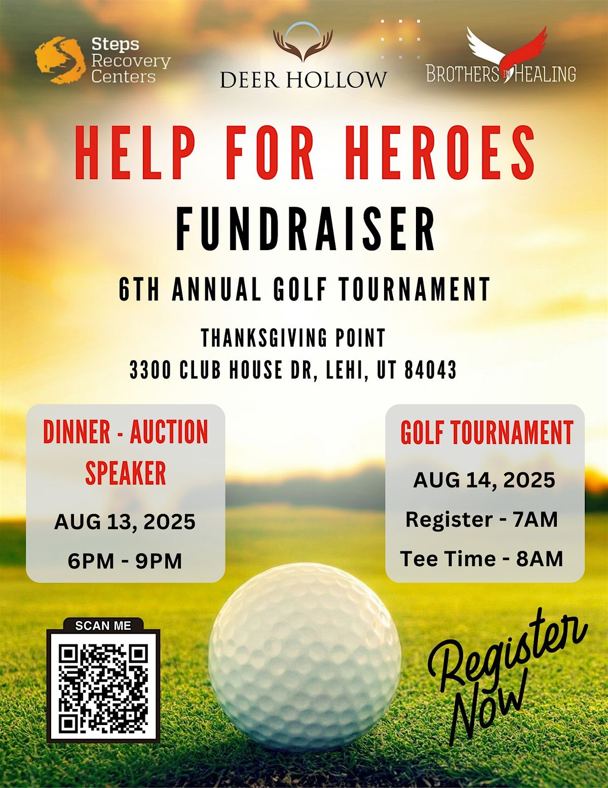 Healing Heroes! Music - Auction - Speaker, 13 August | Event in Lehi | AllEvents