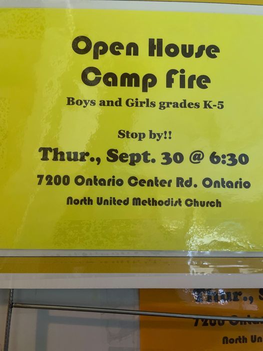 Open House Camp Fire Ontario Ny Cub Scout Pack 126 September 30 21 Allevents In