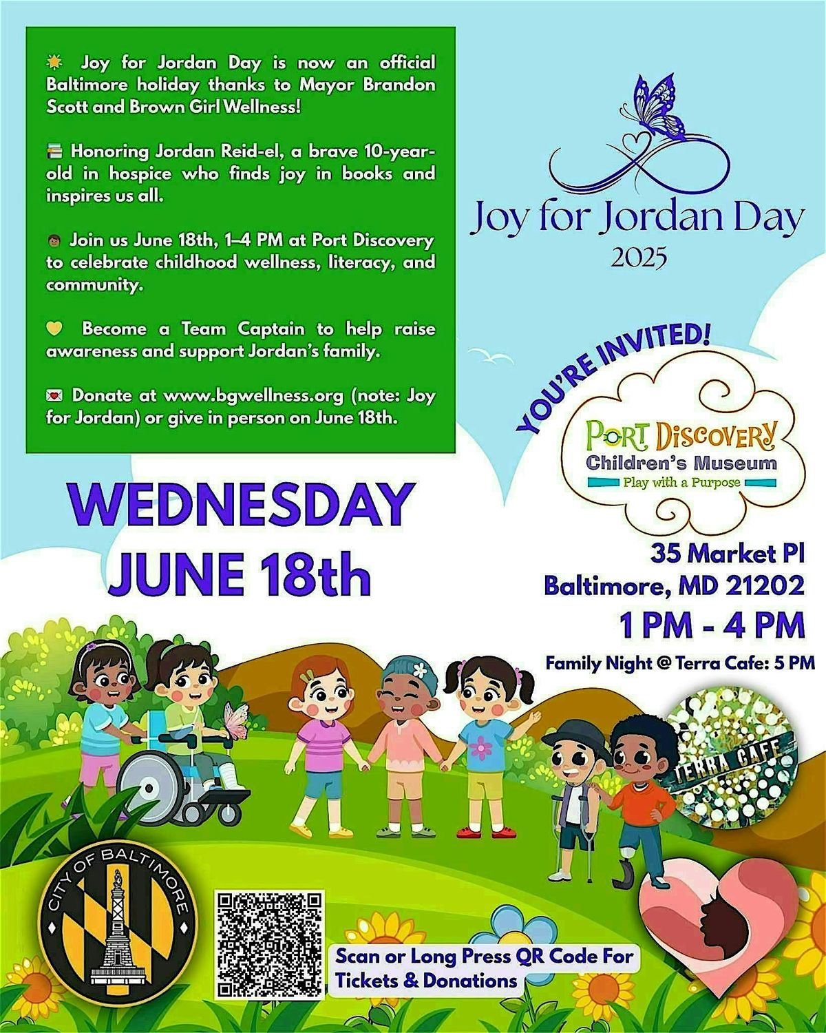 Joy For Jordan Day – Family Fun Night at Terra Cafe, 18 June | Event in Baltimore | AllEvents
