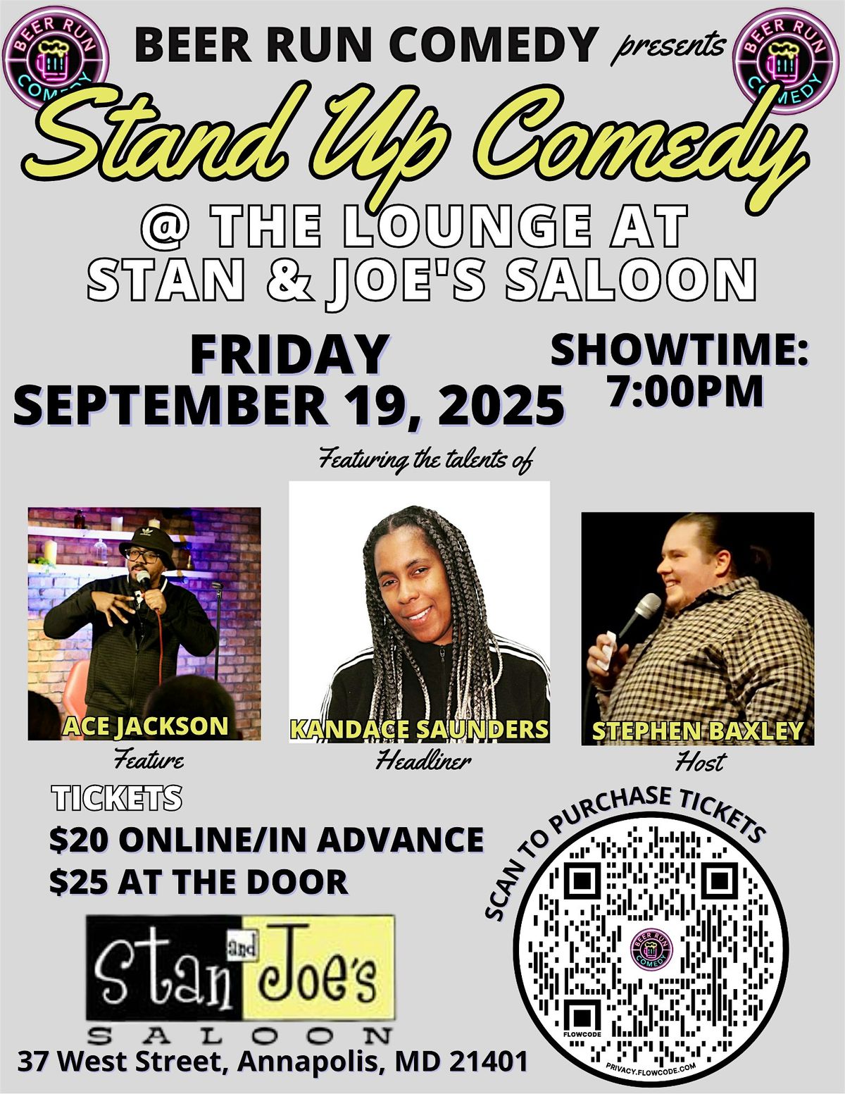 Stand Up Comedy Night at The Lounge @  Stan and Joe's Saloon, 19 September | Event in Annapolis | AllEvents