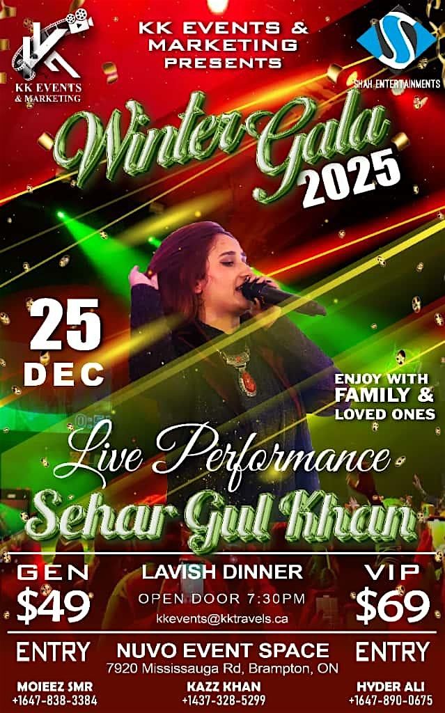 KK WINTER GALA DEC 25 2025 SHOW~JASHAN-E-QUAID ✨, 25 December | Event in Brampton | AllEvents