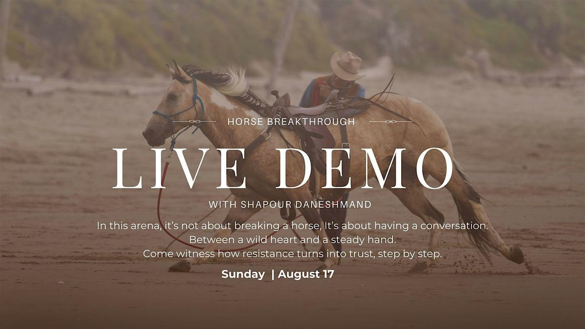 Watch a Horse Breakthrough in Action: Live Horse Demo, Ranch View & Wine, 17 August | Event in Agua Dulce