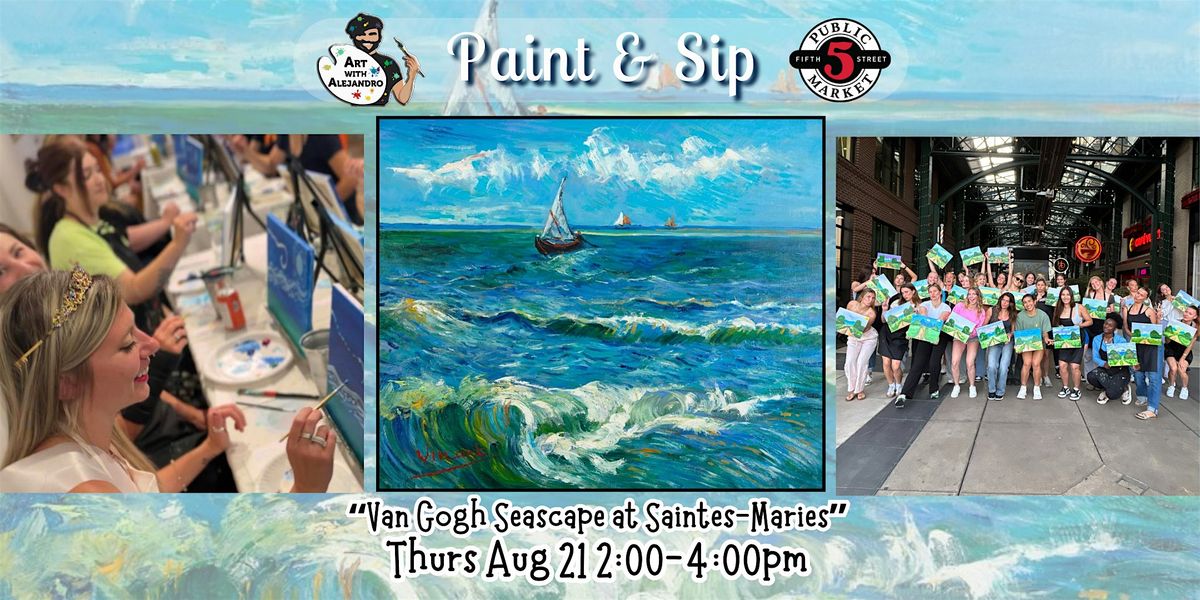 Paint & Sip at 5th St Alley “Van Gogh Seascape at Saintes-Maries”, 21 August | Event in Eugene | AllEvents