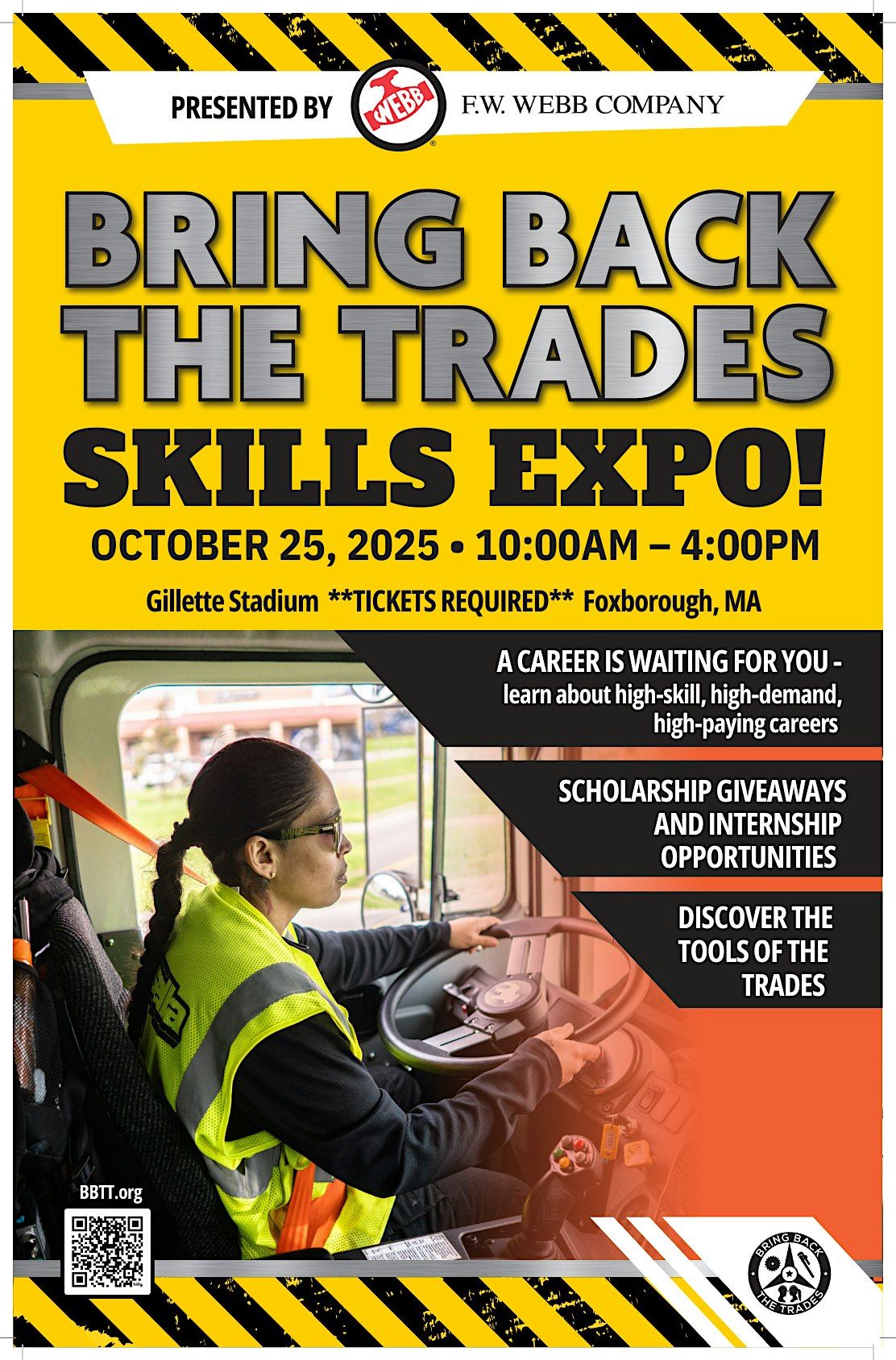GENERAL ADMISSION TICKET Gillette BBTT Skills Expo Presented by F.W. Webb, 25 October | Event in Foxborough