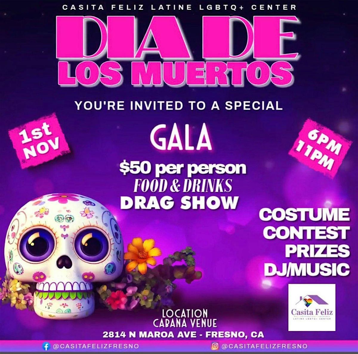 Dia De Los Muertos Gala, 1 November | Event in Fresno | AllEvents