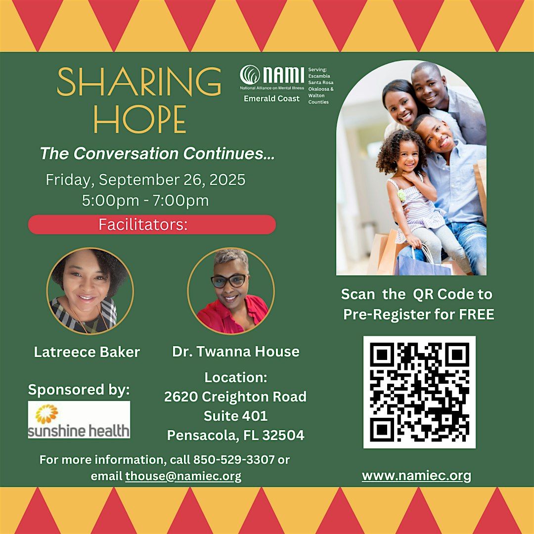 Sharing Hope - The Conversation Continues, 26 September | Event in Pensacola | AllEvents