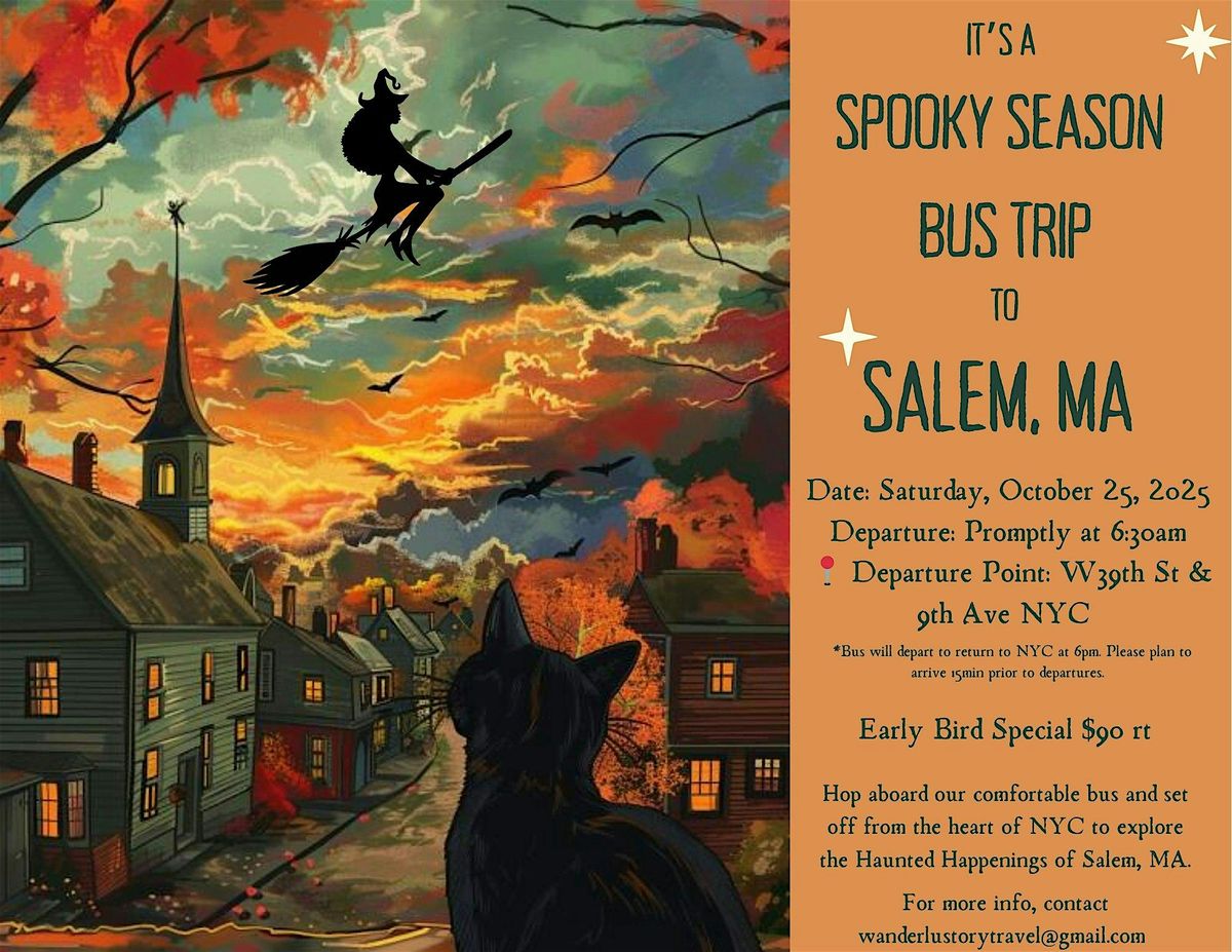 Spooky Season Bus Trip from NYC to Salem, MA 10/25, 25 October | Event in New York | AllEvents