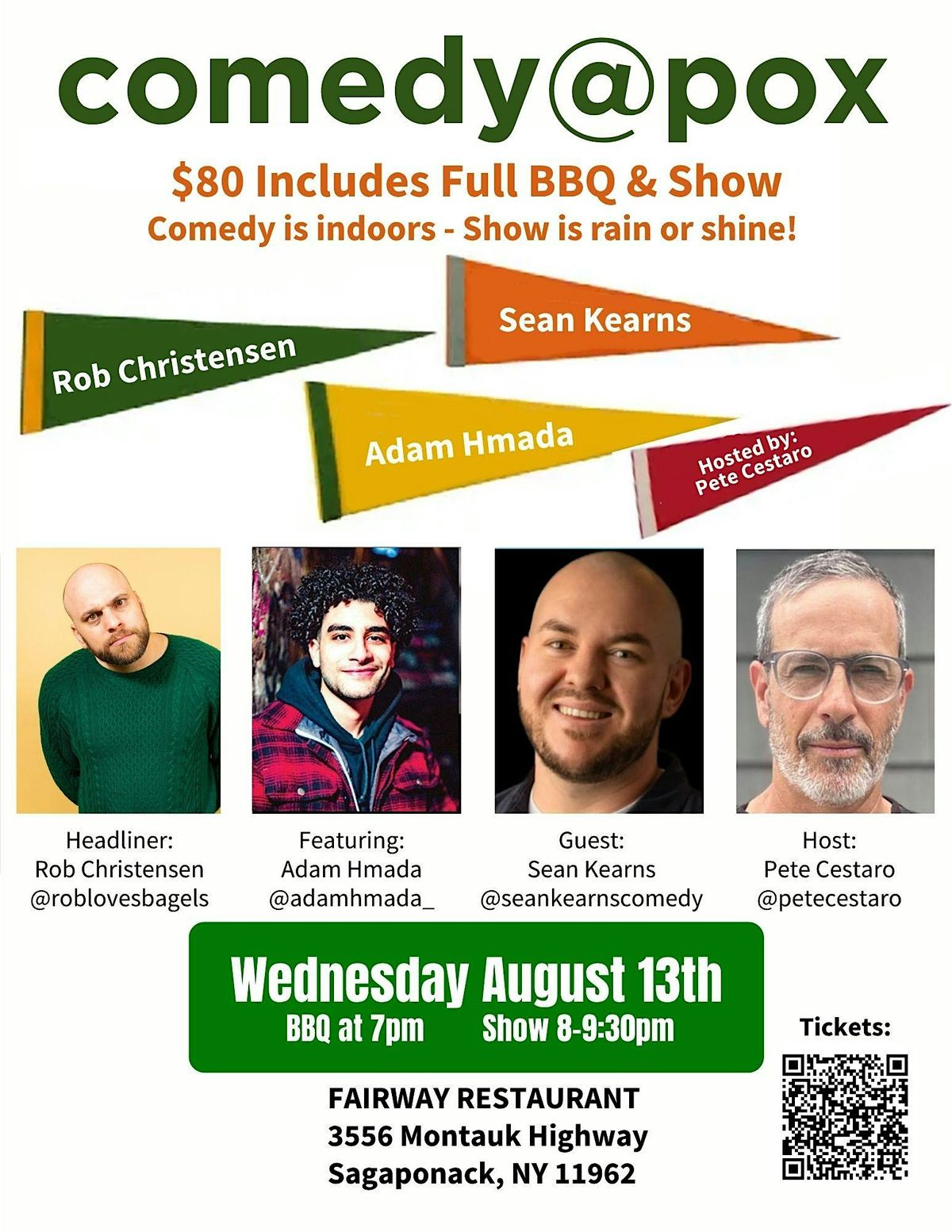 comedy@pox - August 13th, 13 August | Event in Sagaponack | AllEvents