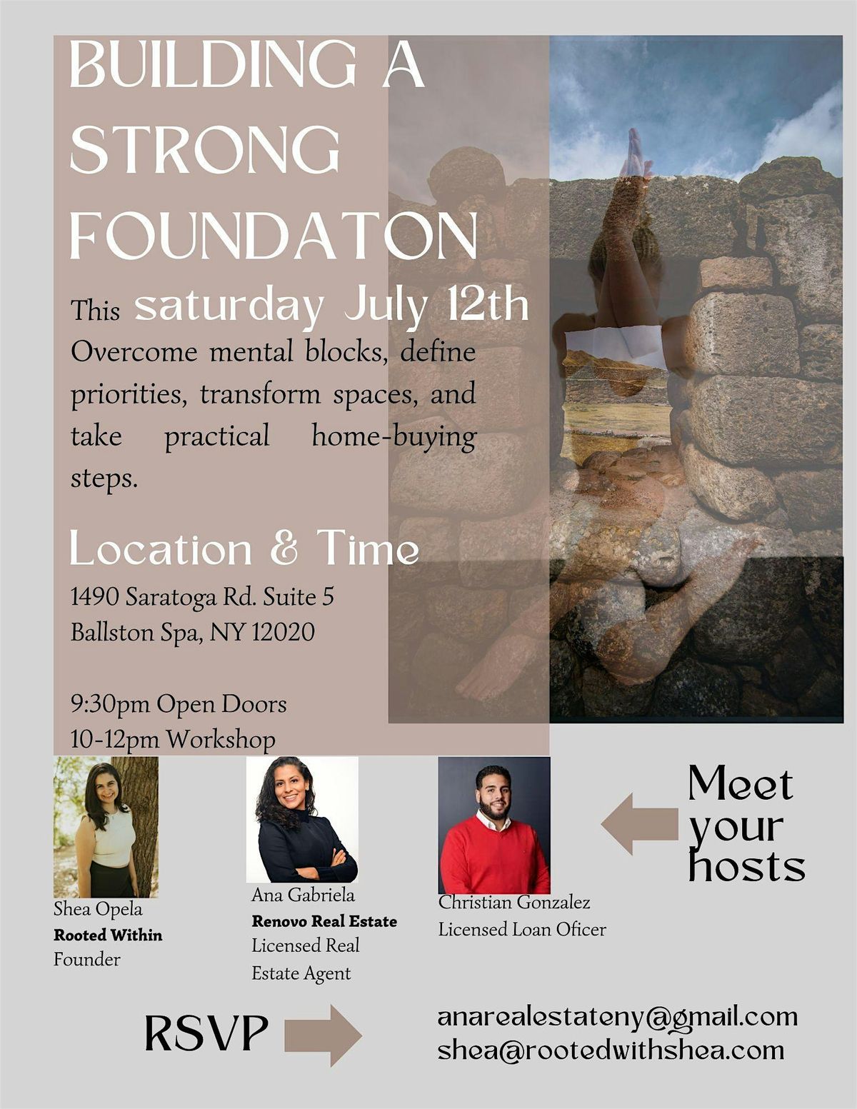 Building a Strong Foundation, 12 July | Event in Ballston Spa | AllEvents